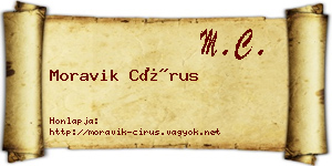 Moravik Círus névjegykártya